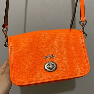 Neon Orange Coach Crossbody (Never Used!)